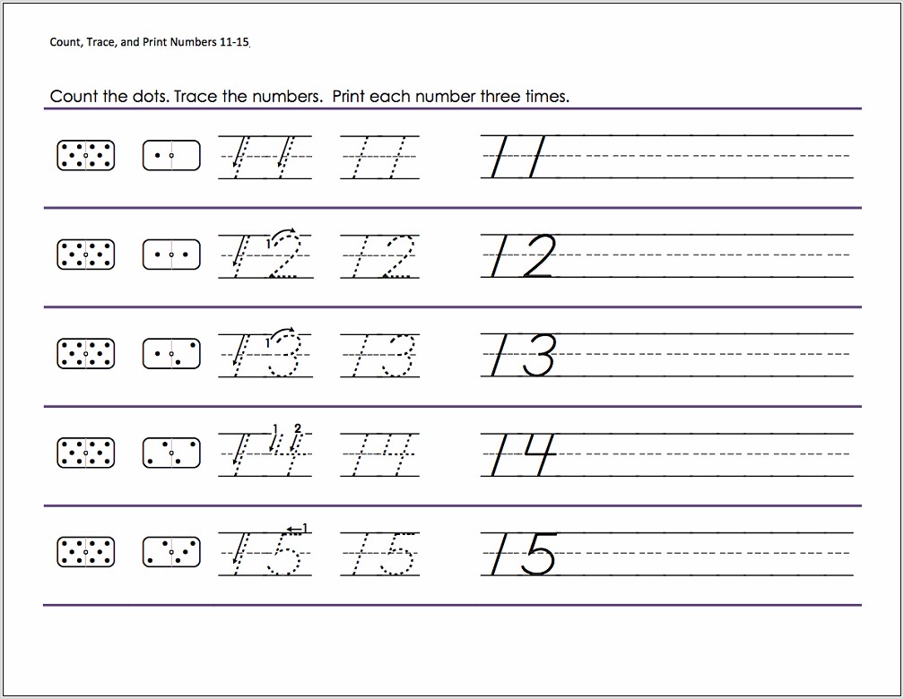 Number 11 Tracing Worksheets For Preschoolers