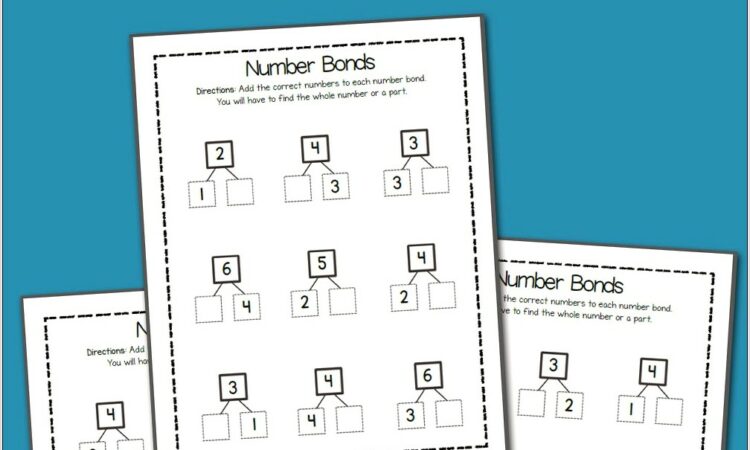 Number Bond Worksheets To 6