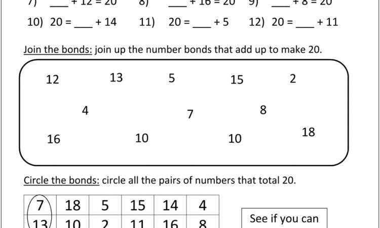 Number Bonds To 10 Worksheet With Pictures