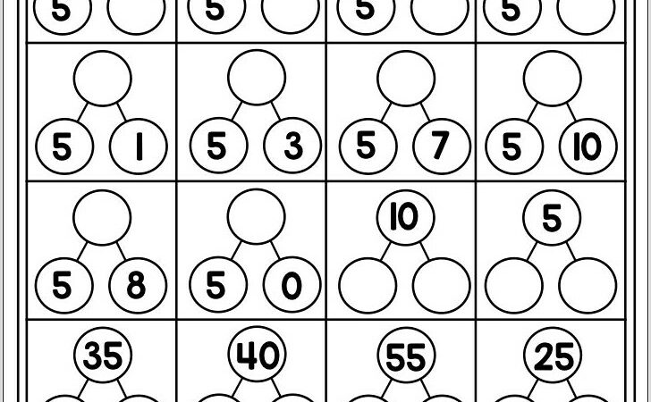 Number Bonds Worksheets Multiplication