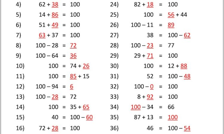 Number Bonds Worksheets To 30