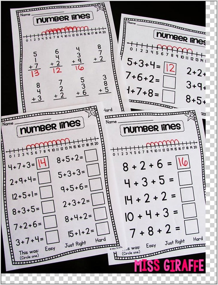 Number Line Addition Worksheet First Grade