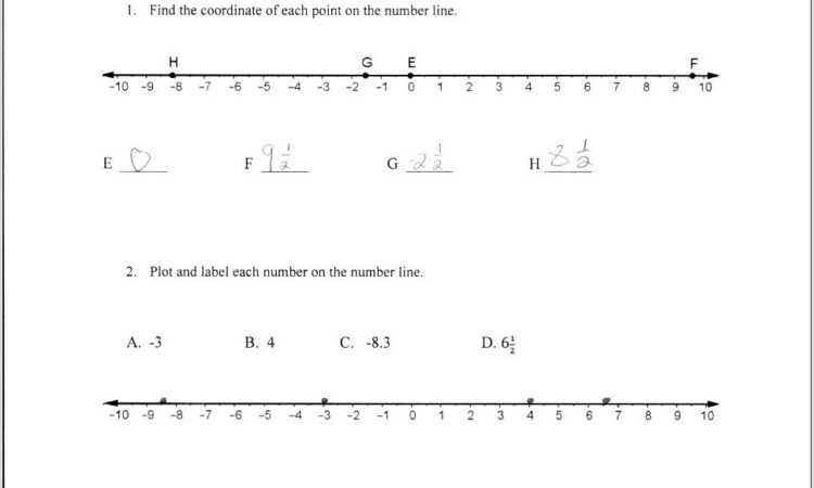 Number Line And Absolute Value Worksheet