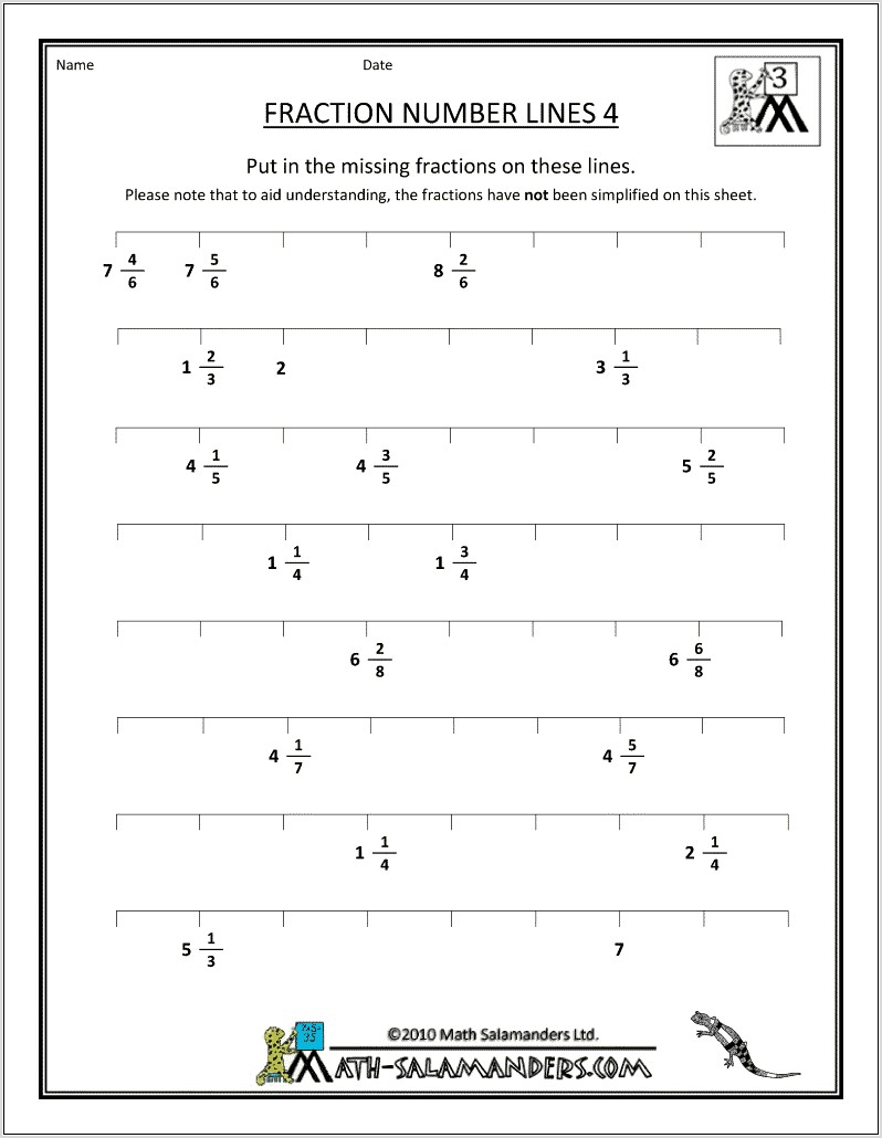 Number Line Maths Worksheet