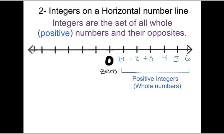 Number Line With Negative Numbers Template