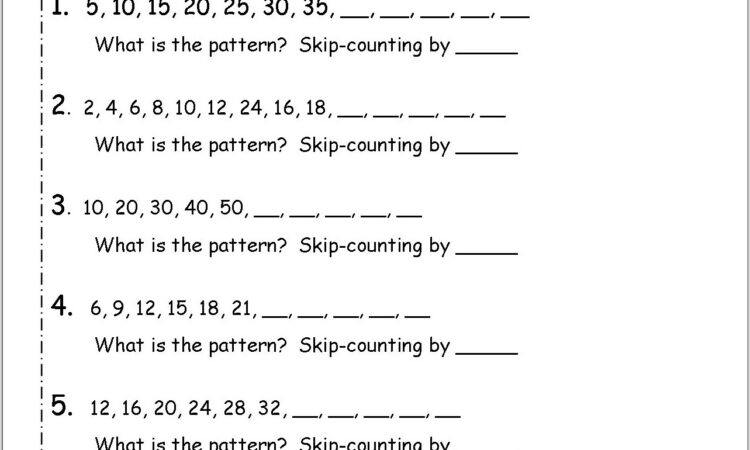 Number Pattern Worksheets For Class 5