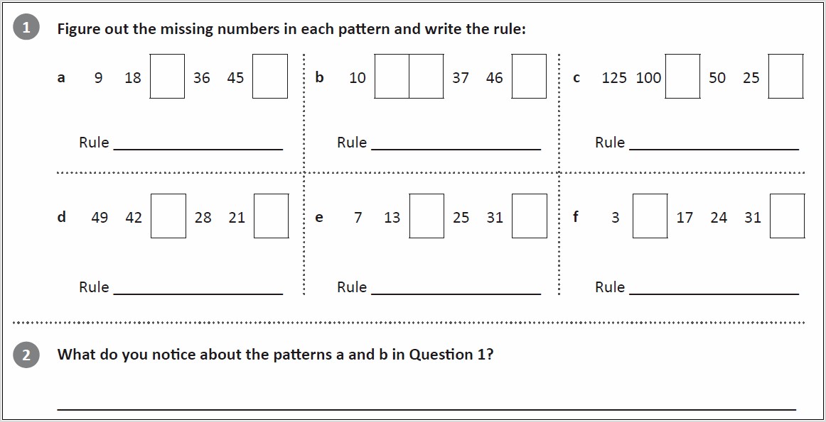 Number Patterns Sequences Worksheets Ks2