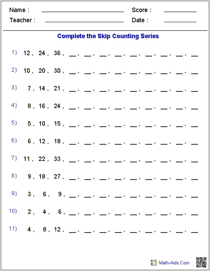 Number Patterns Worksheet Grade 11