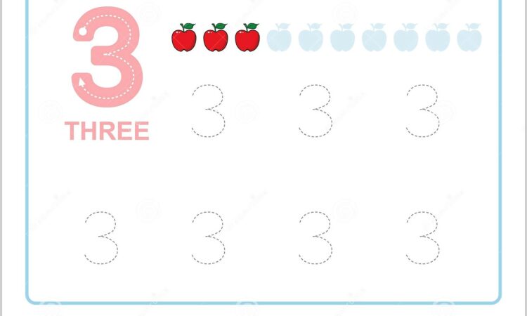 Number Tracing Worksheet Kindergarten