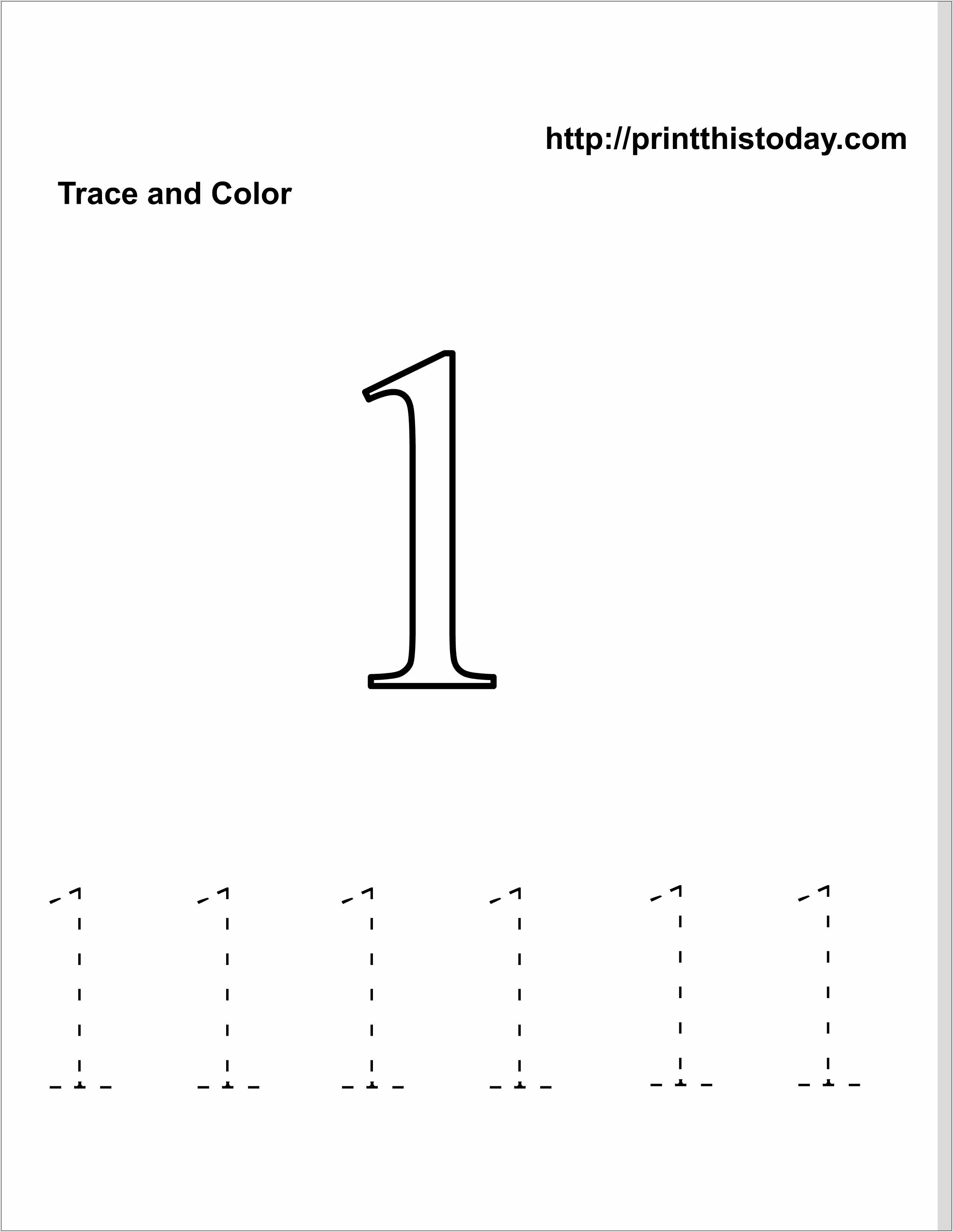 Number Tracing Worksheet Preschool