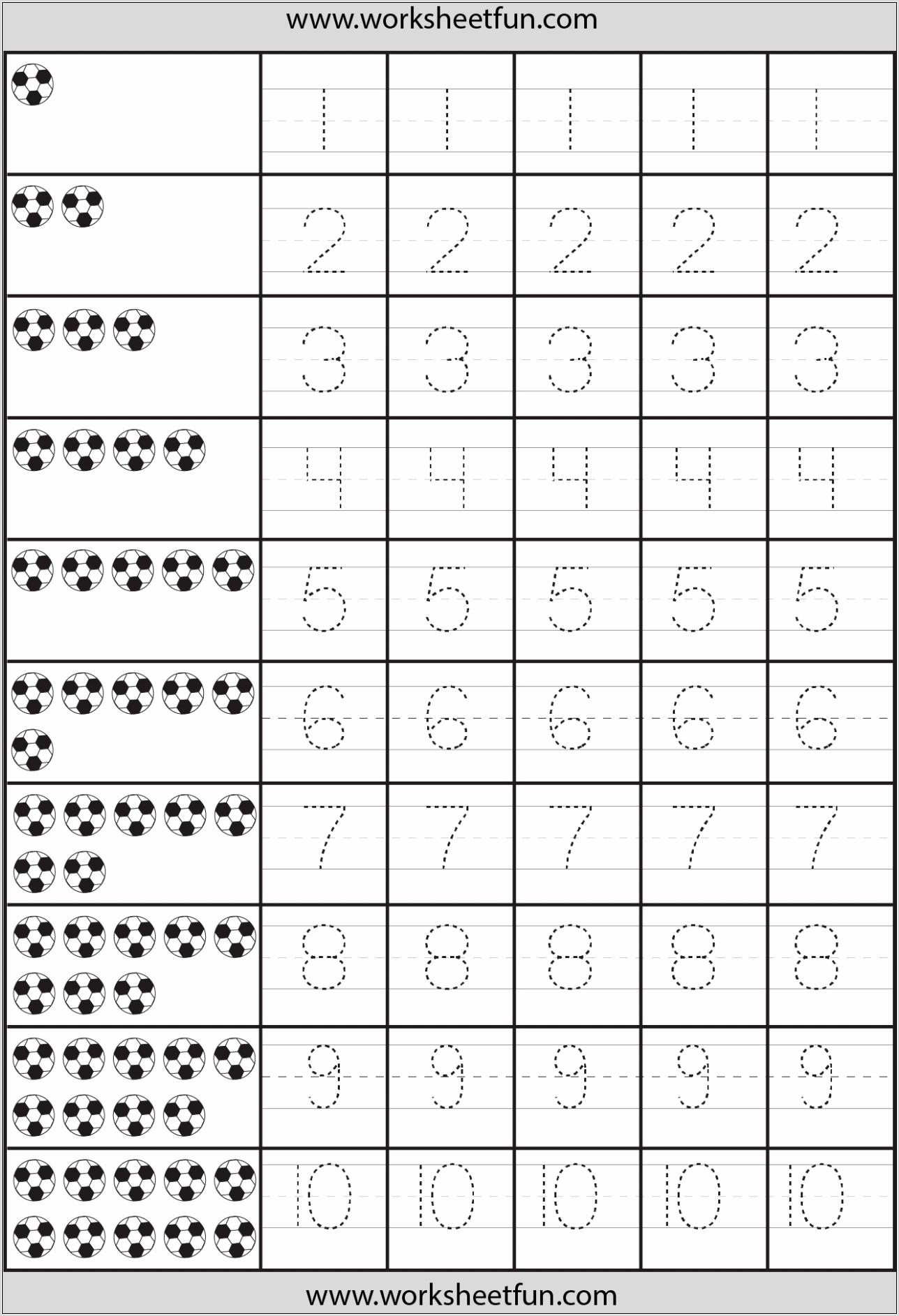 Number Tracing Worksheets For Kindergarten Pdf