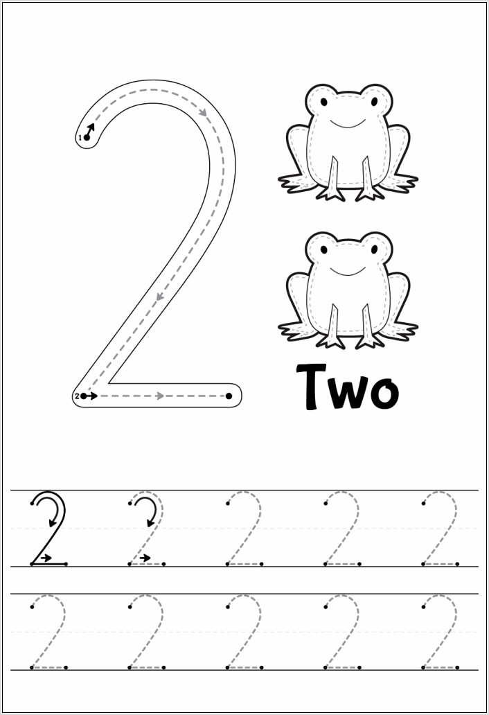 Number Tracing Worksheets Number 2