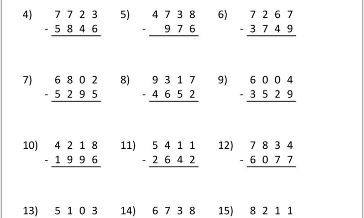 Numbers Worksheet Grade 4