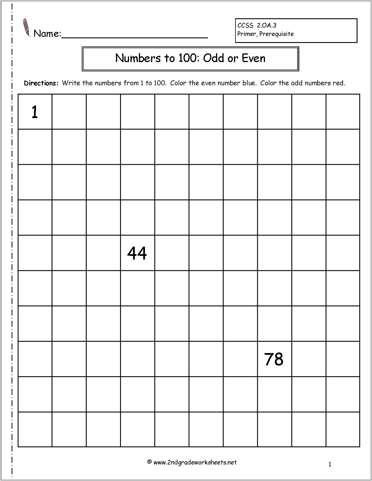 Odd And Even Number Patterns Worksheet