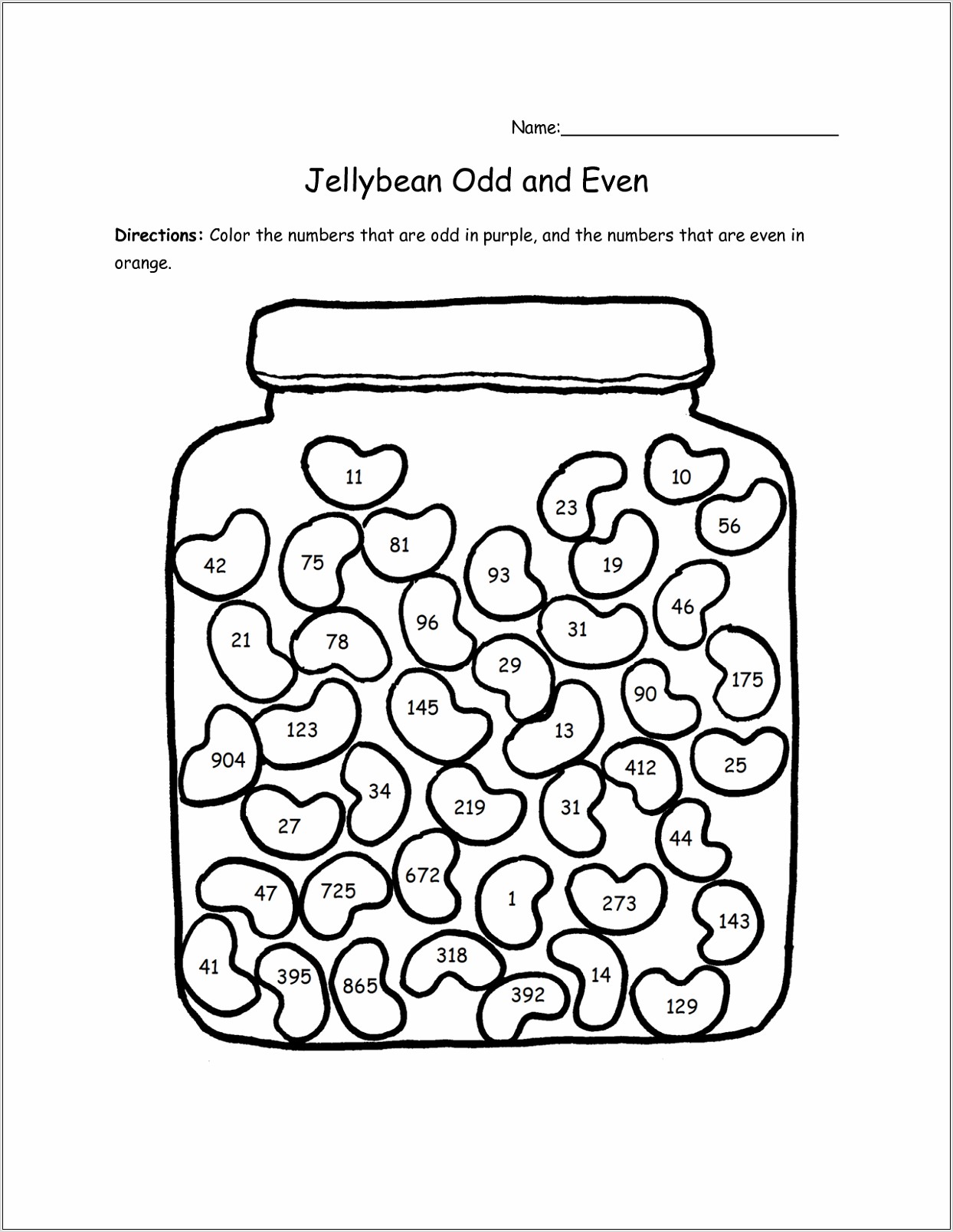 Odd And Even Numbers Colouring Worksheet
