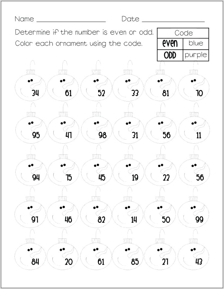 Odd And Even Numbers Sorting Worksheet
