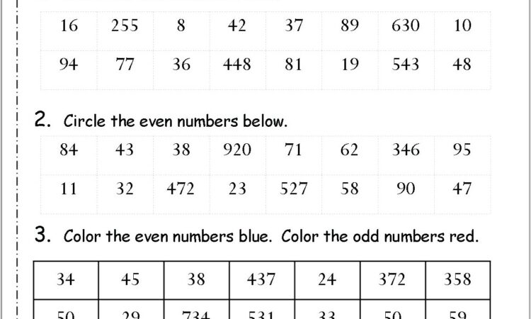 Odd And Even Numbers Worksheet 2nd Grade