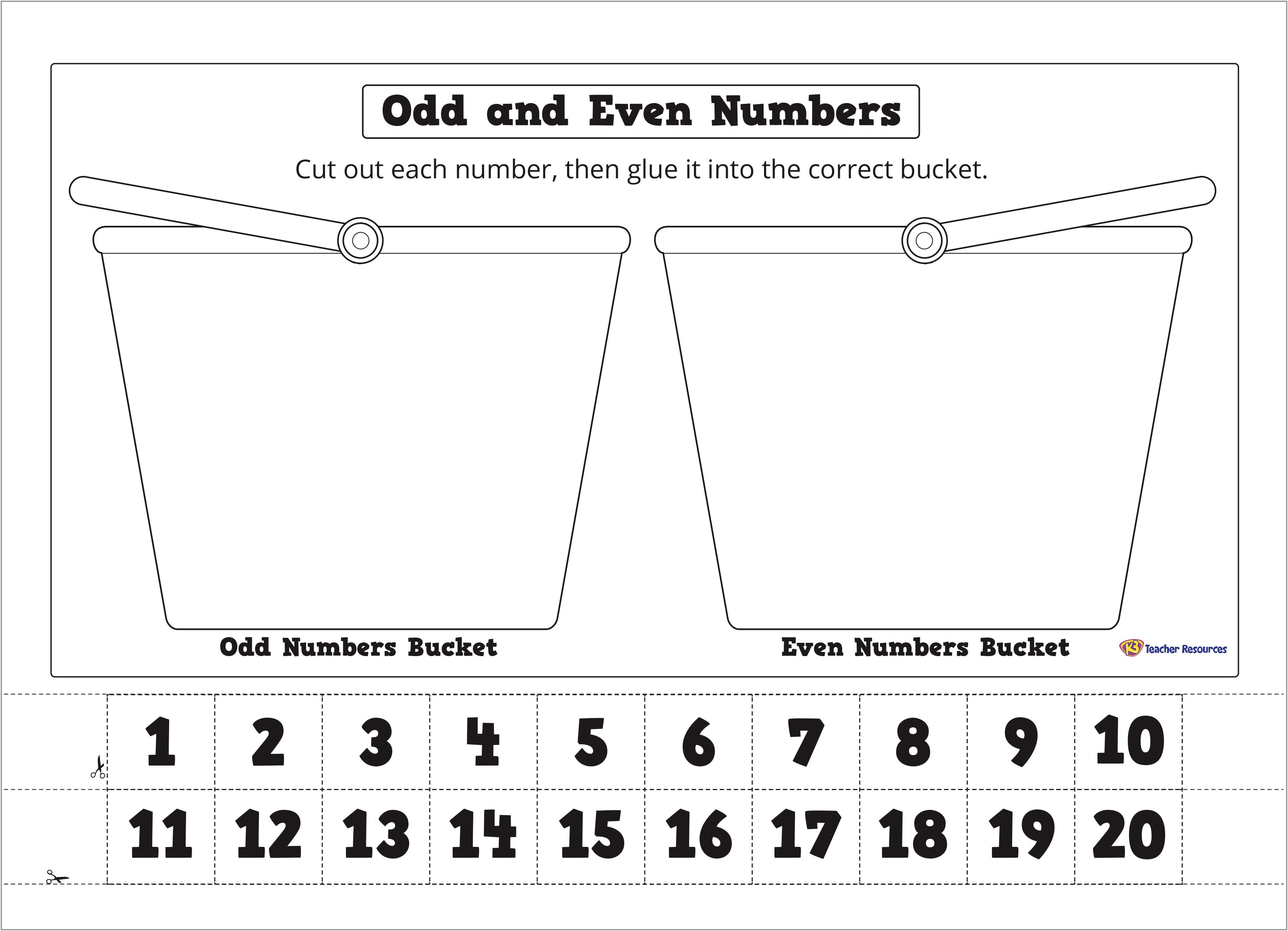 Odd And Even Numbers Worksheet Tes