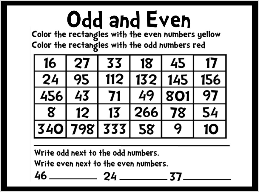 Odd And Even Numbers Worksheets Primary Resources