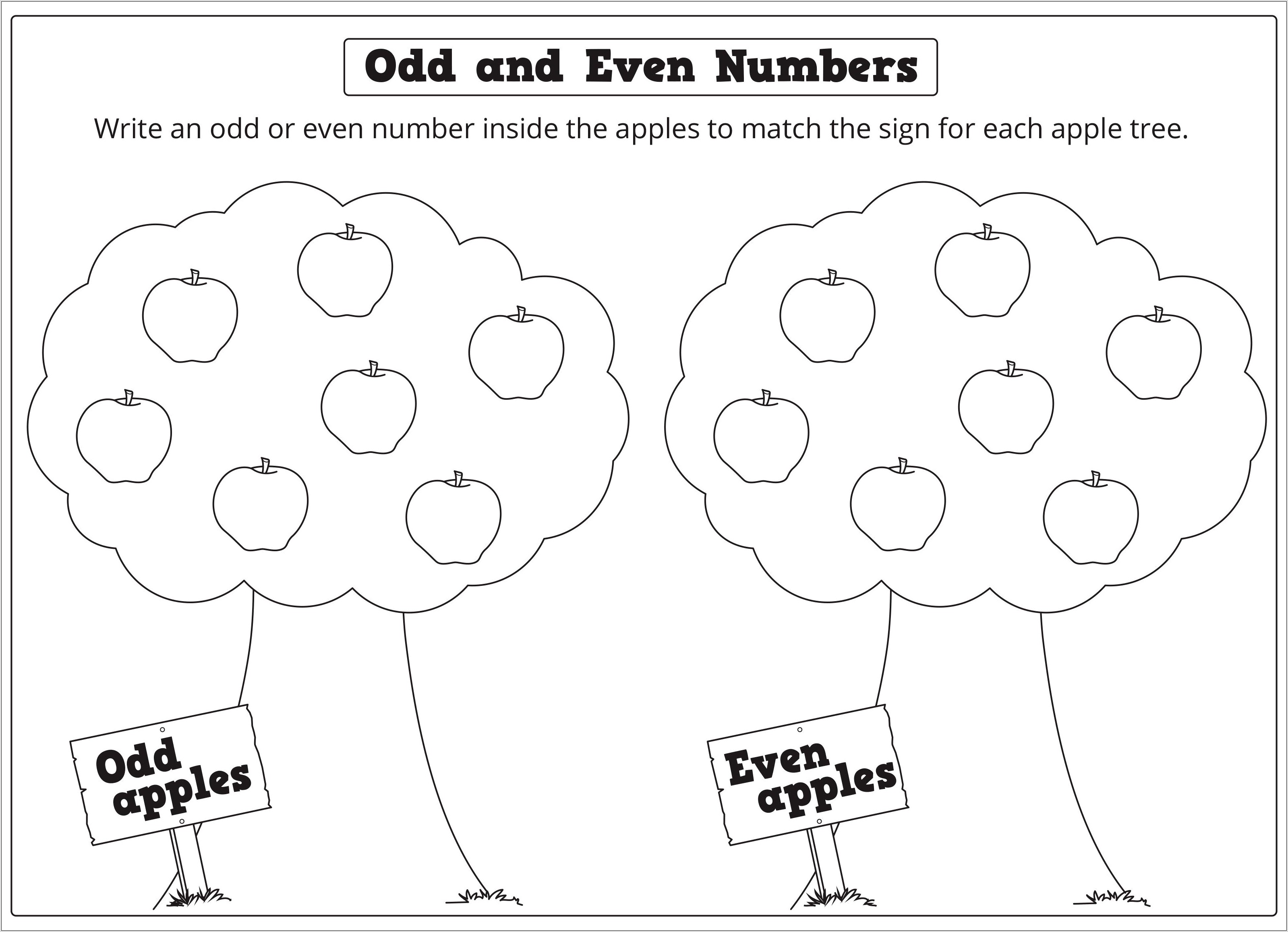 Odd Even Number Practice Worksheets