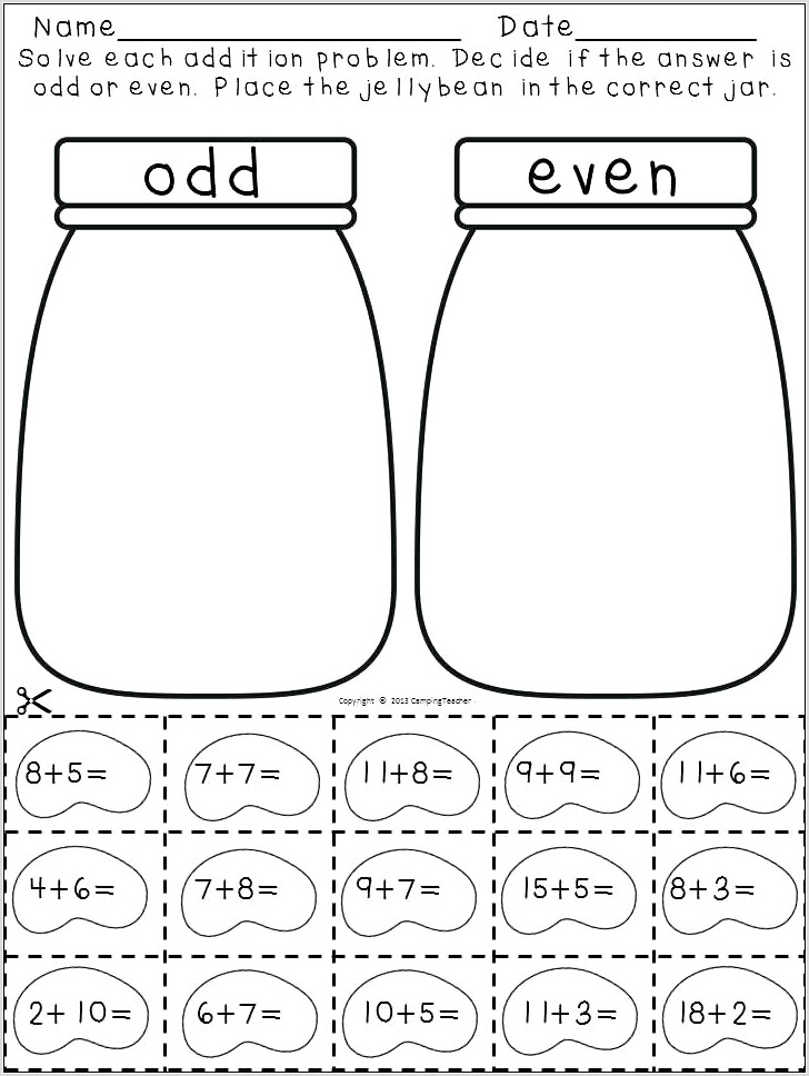 Odd Even Numbers Worksheets Second Grade