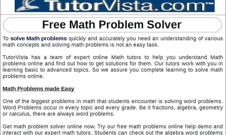 Online Math Word Problem Worksheets