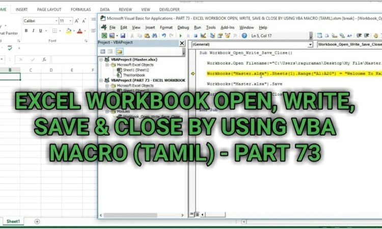 Open Workbook Using Vba Excel