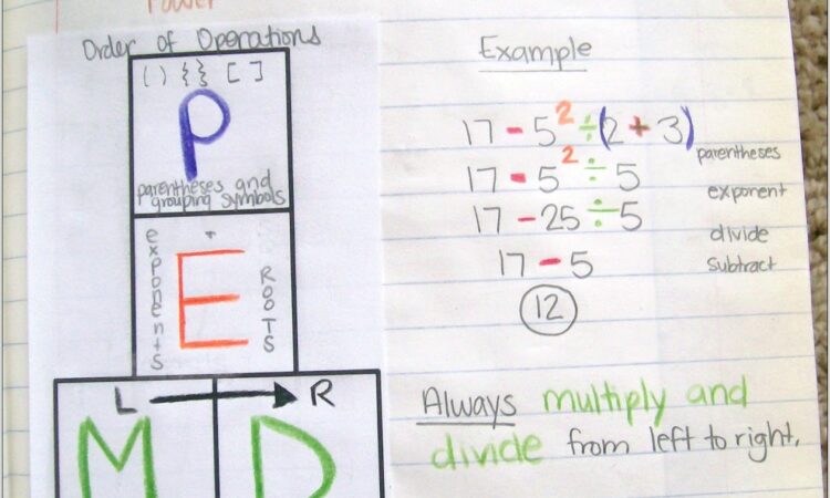 Order Of Operations Expressions Worksheets