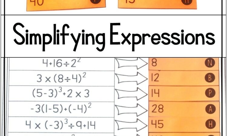 Order Of Operations Matching Worksheet