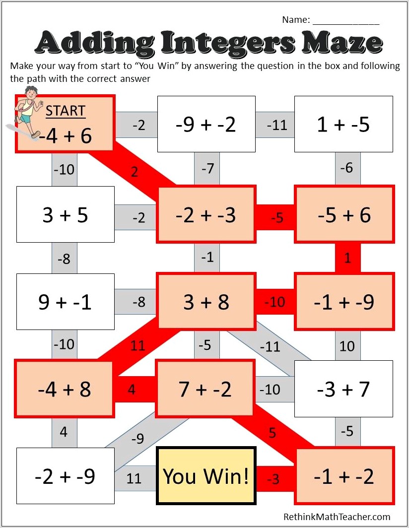Order Of Operations Maze Worksheet Answers