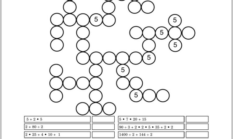 Order Of Operations Pizzazz Worksheet