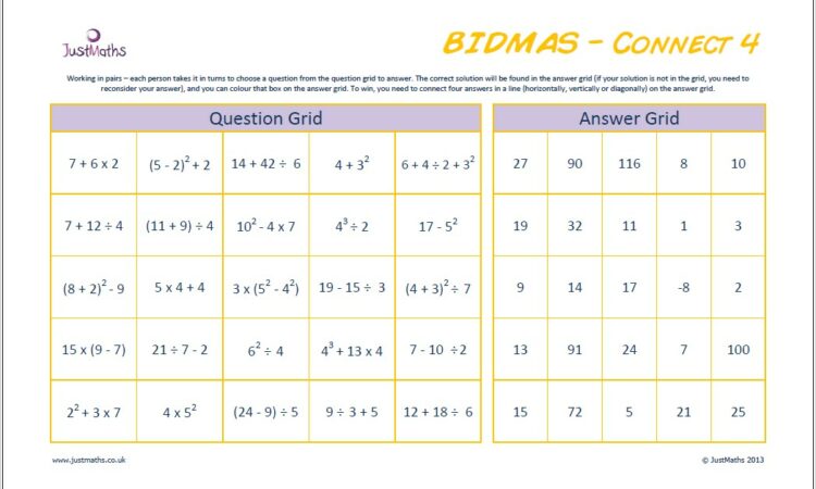 Order Of Operations Solving Worksheet