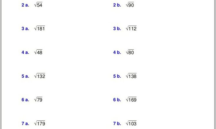 Order Of Operations With Roots Worksheet