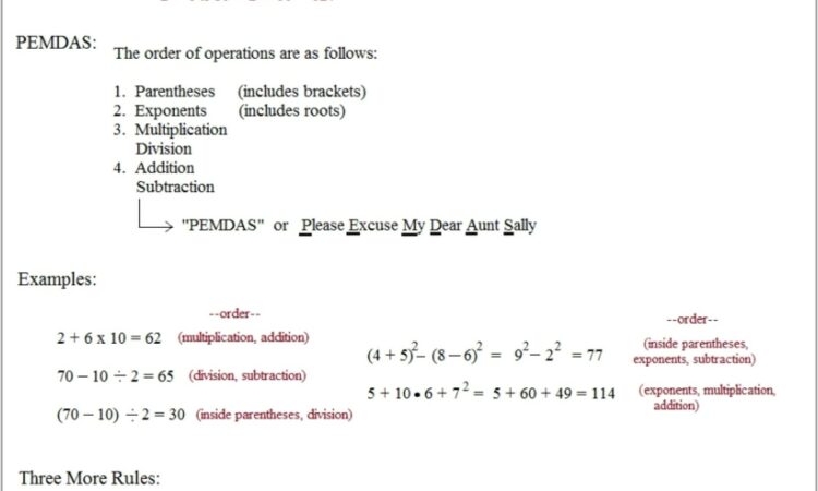 Order Of Operations Worksheet Creator