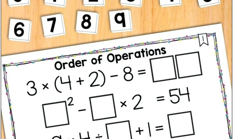 Order Of Operations Worksheet Year 6