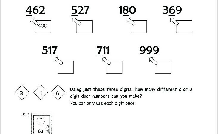 Ordering 3 Digit Numbers Worksheet Year 2