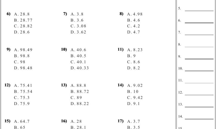 Ordering Decimal Numbers Worksheet Pdf