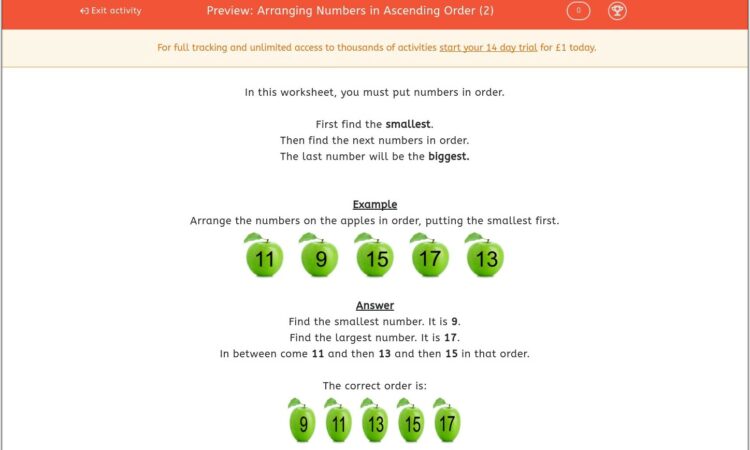 Ordering Numbers Smallest To Largest Worksheet Ks1