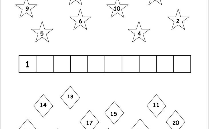 Ordering Numbers Within 20 Worksheet