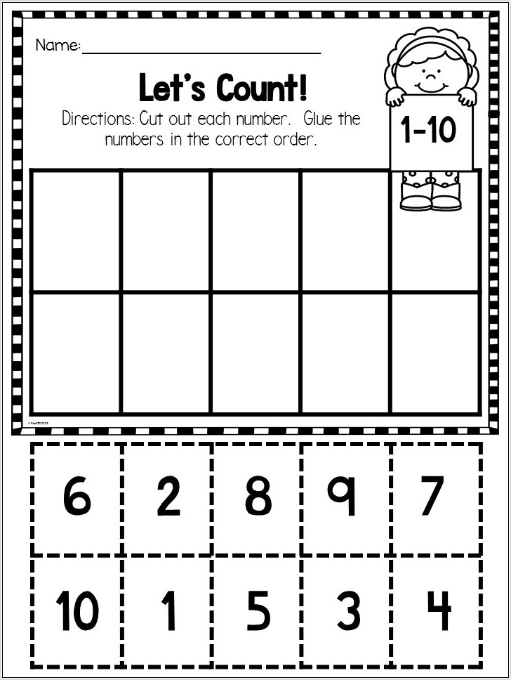 Ordering Numbers Worksheets Cut And Paste