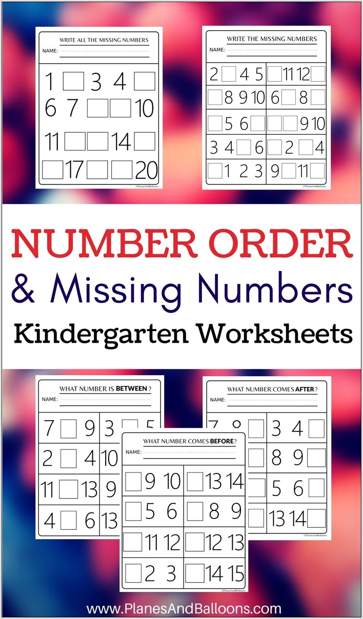 Ordering Numbers Worksheets Printable