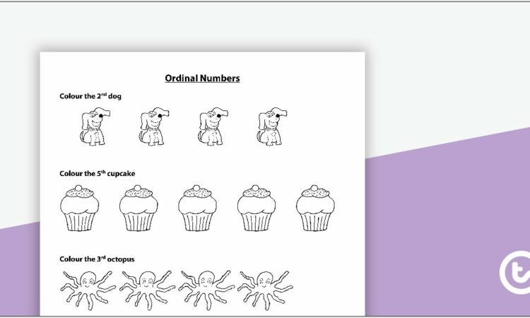 Ordinal Numbers Worksheet Foundation Stage