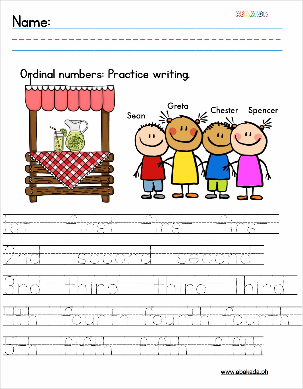 Ordinal Numbers Worksheets For Grade 1