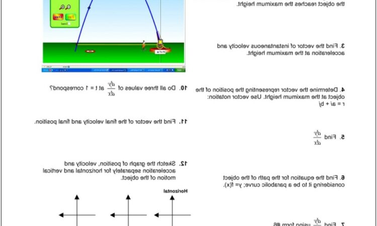 Parametric Equations Word Problems Worksheet With Answers