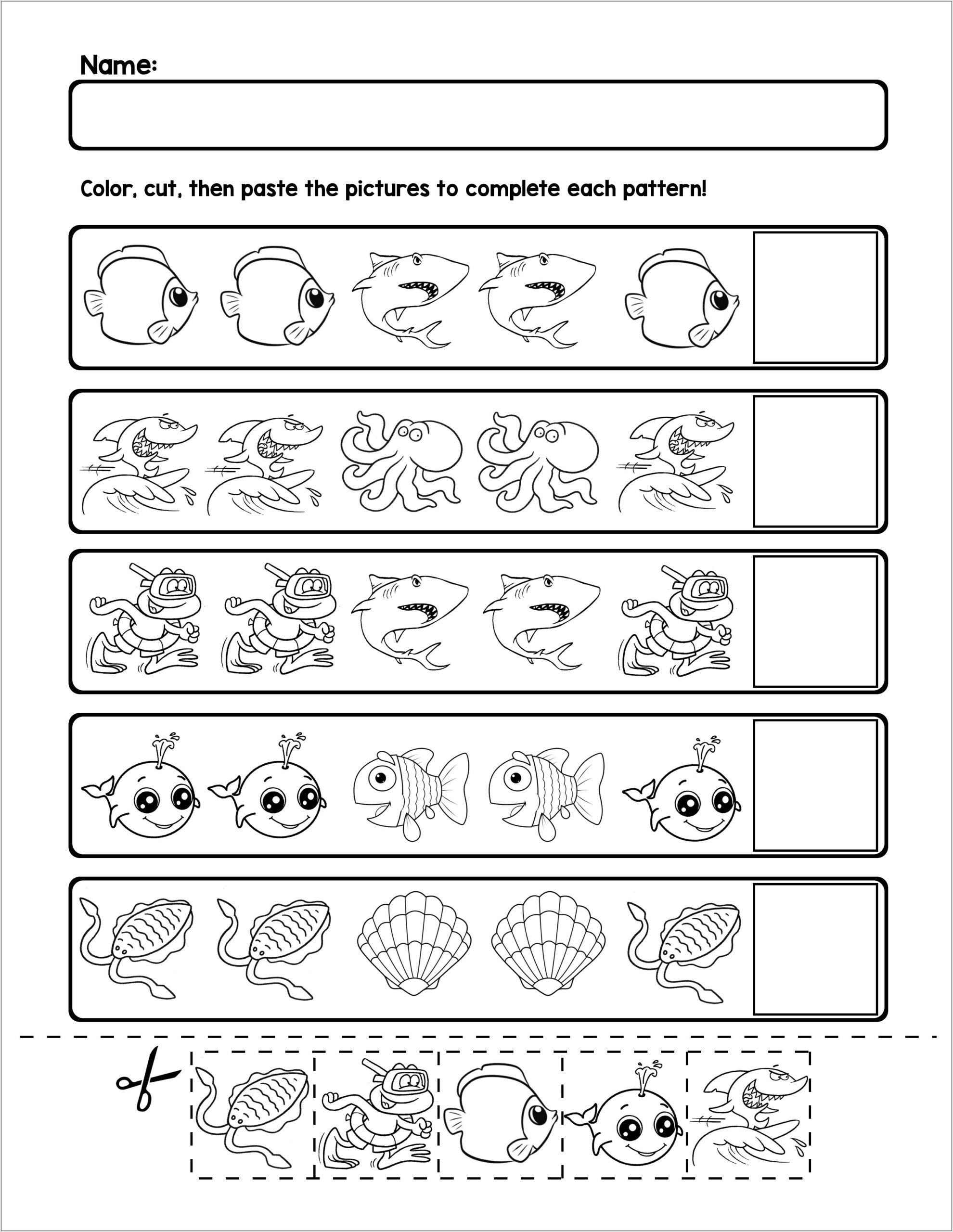Pattern Math Worksheets Preschool