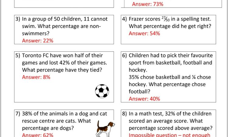 Percentage Worksheet Word Problems