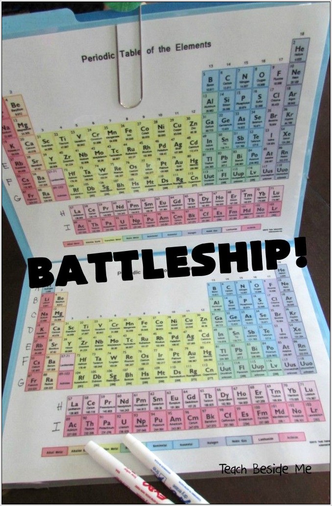 Periodic Table Battleship Worksheet
