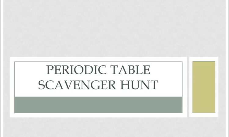 Periodic Table Scavenger Worksheet