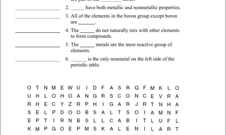 Periodic Table Worksheet Find The Elements Answers