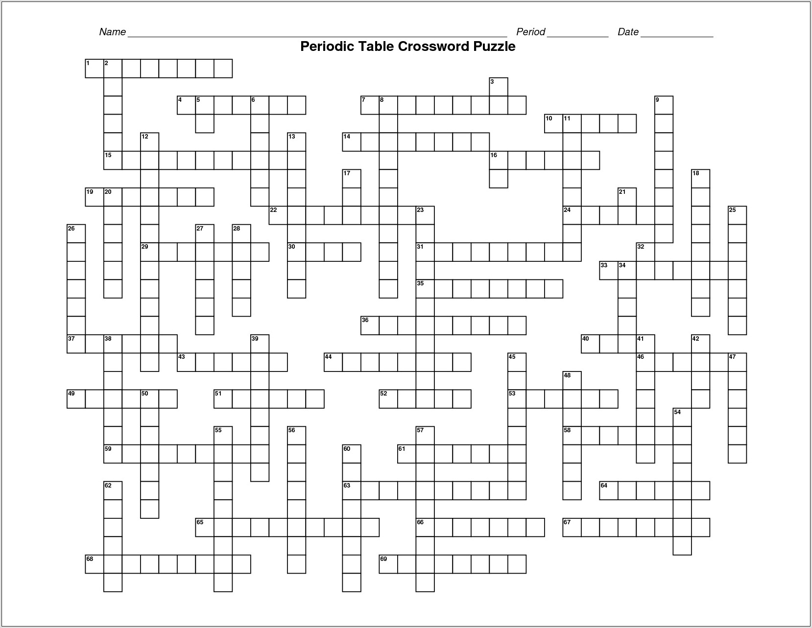 Periodic Table Worksheet Puzzle